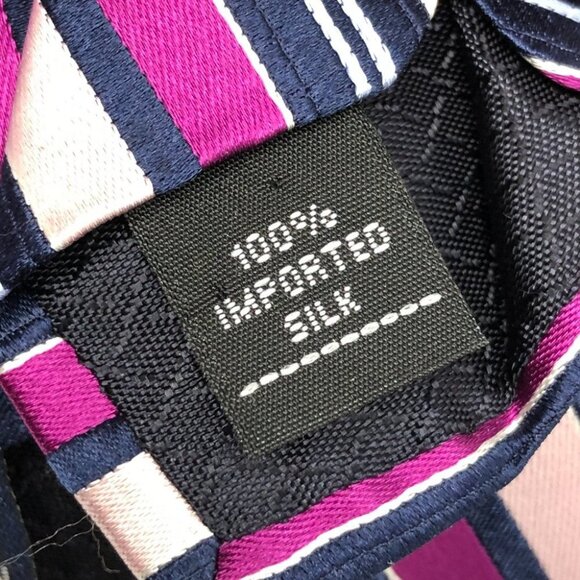 Michael Michael Kors Purple & Pink Multicolor Striped Silk Tie - Picture 7 of 9